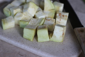 Eggplant cubes