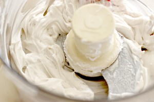 Coconut cream in food processor