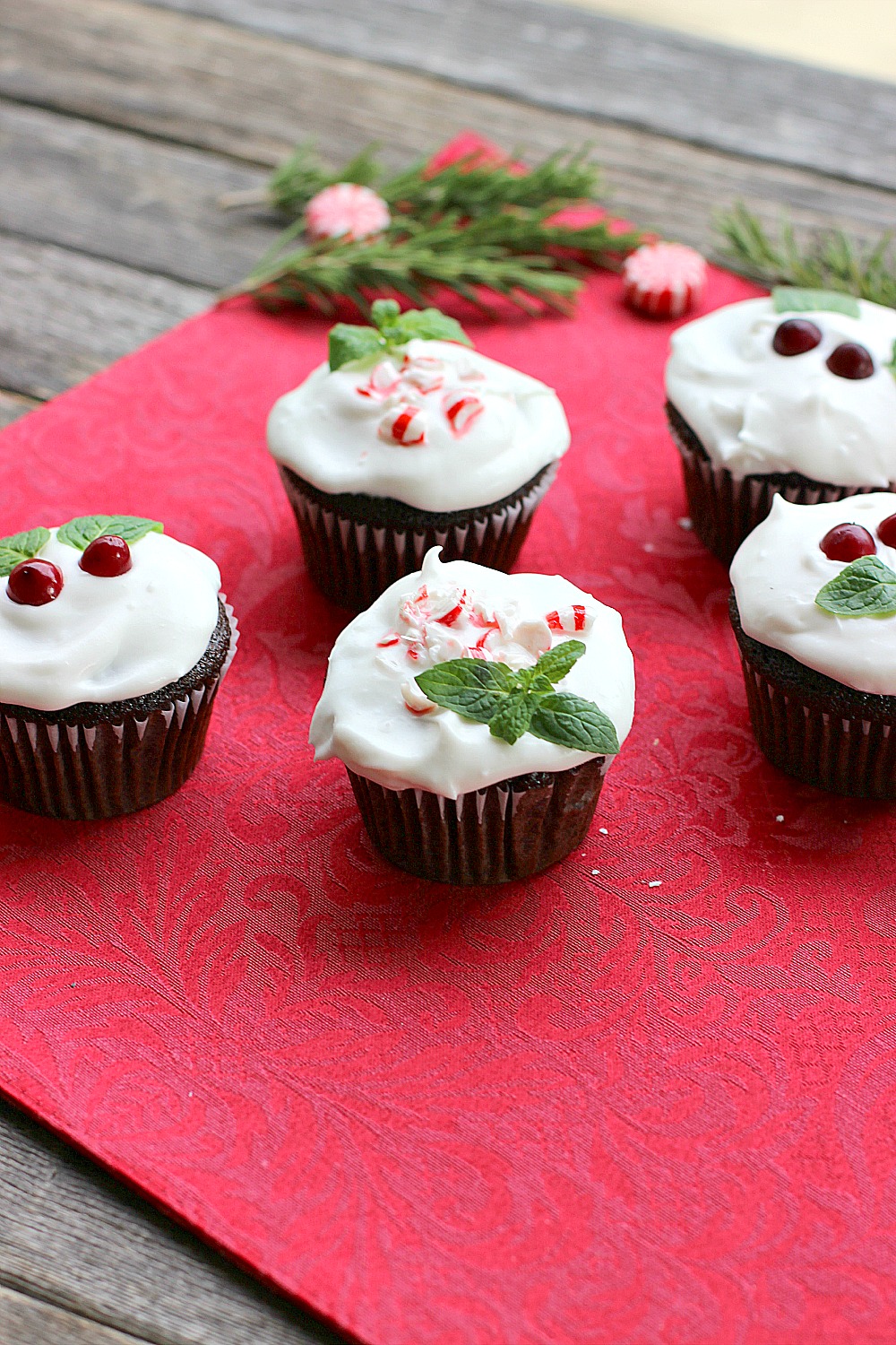 Vegan Chocolate Peppermint Cupcakes with Coconut Cream Frosting