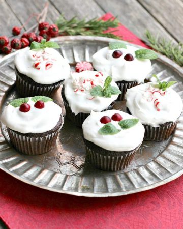 Vegan Chocolate Peppermint Cupcakes with Coconut Cream Frosting