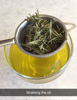 making rosemary infused olive oil