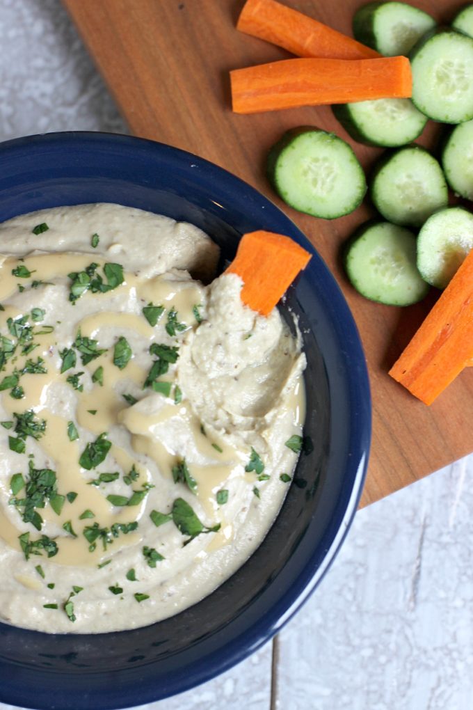 Oil Free Baba Ganoush with Veggies